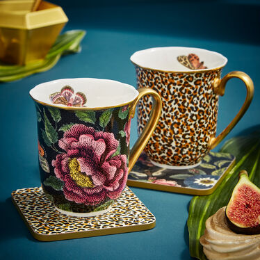 Creatures of Curiosity Black Floral Mug Creatures of Curiosity Black Floral Mug